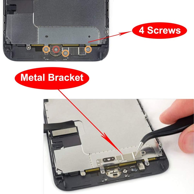 MEEFIX Home Button Key Fingerprint Repair Return Fixed Kits Set Replacement for iPhone 7/7 Plus and iPhone 8/8 Plus (Black) - Image 3